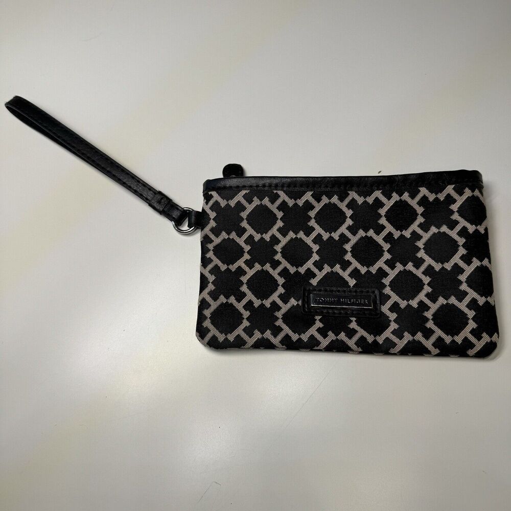 Tommy Hilfiger Wristlet Clutch Handbag Black Brown